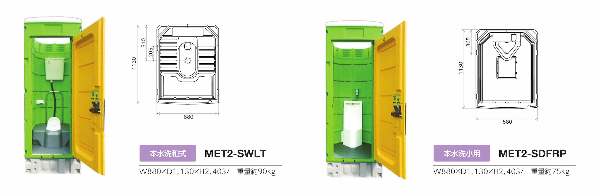年末のプロモーション特価！ AZTEC ショップみのる産業 和式 簡易水洗洋式樹脂 エコットトイレ 仮設トイレ MET2-KWRP 